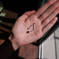 Herkimer and Garnet Silver & Platinum Pendant From Sri Lanka and USA