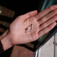 Herkimer Diamond and Amethyst Silver & Platinum Pendant From Brazil and USA