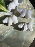 White Agate Crystal Carving