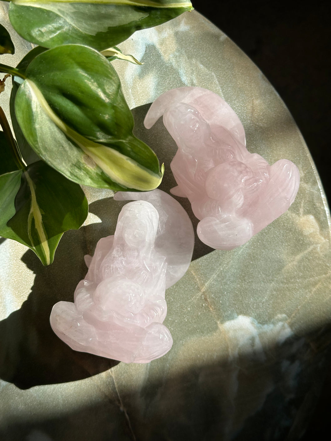 Rose Quartz Moon Goddess Crystal