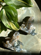Moss Agate Quartz Moon Goddess Crystal