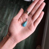Persian Turquoise Silver & Platinum Pendant From Peru