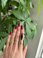 Red Tigers Eye Silver & Platinum Crystal Ring Size 6 S. Africa