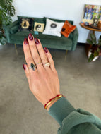 Moss Agate Silver & Platinum Crystal Ring Size 11 From Canada