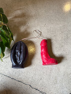 Sexual Cord Cutting - Red Male, Black Female Candle