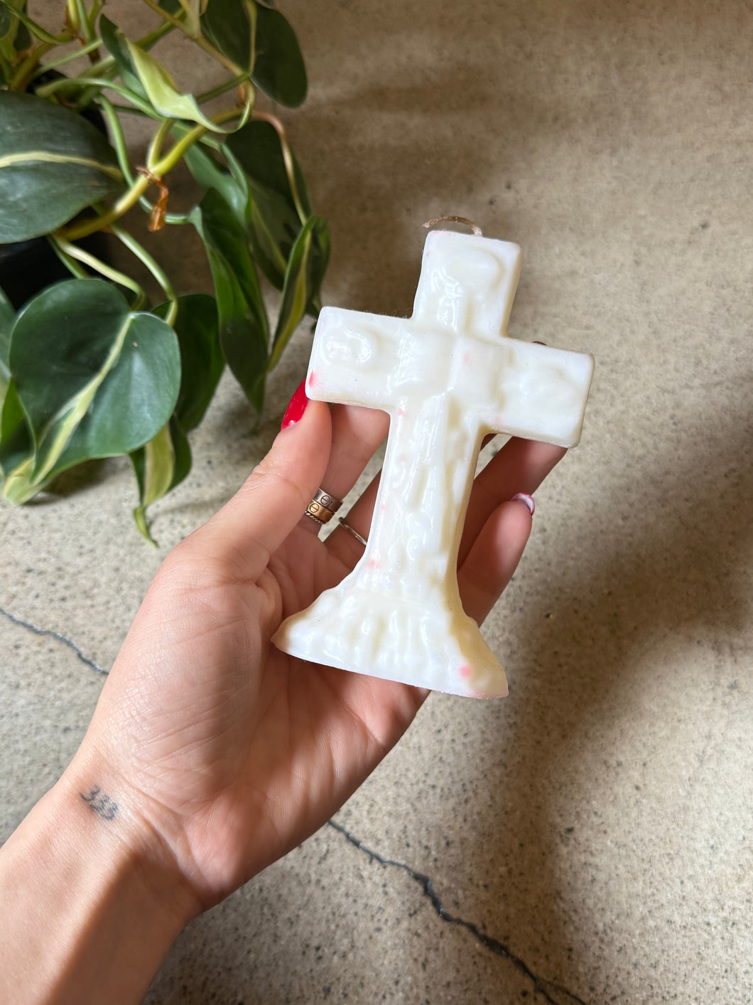 Cross Candle - White