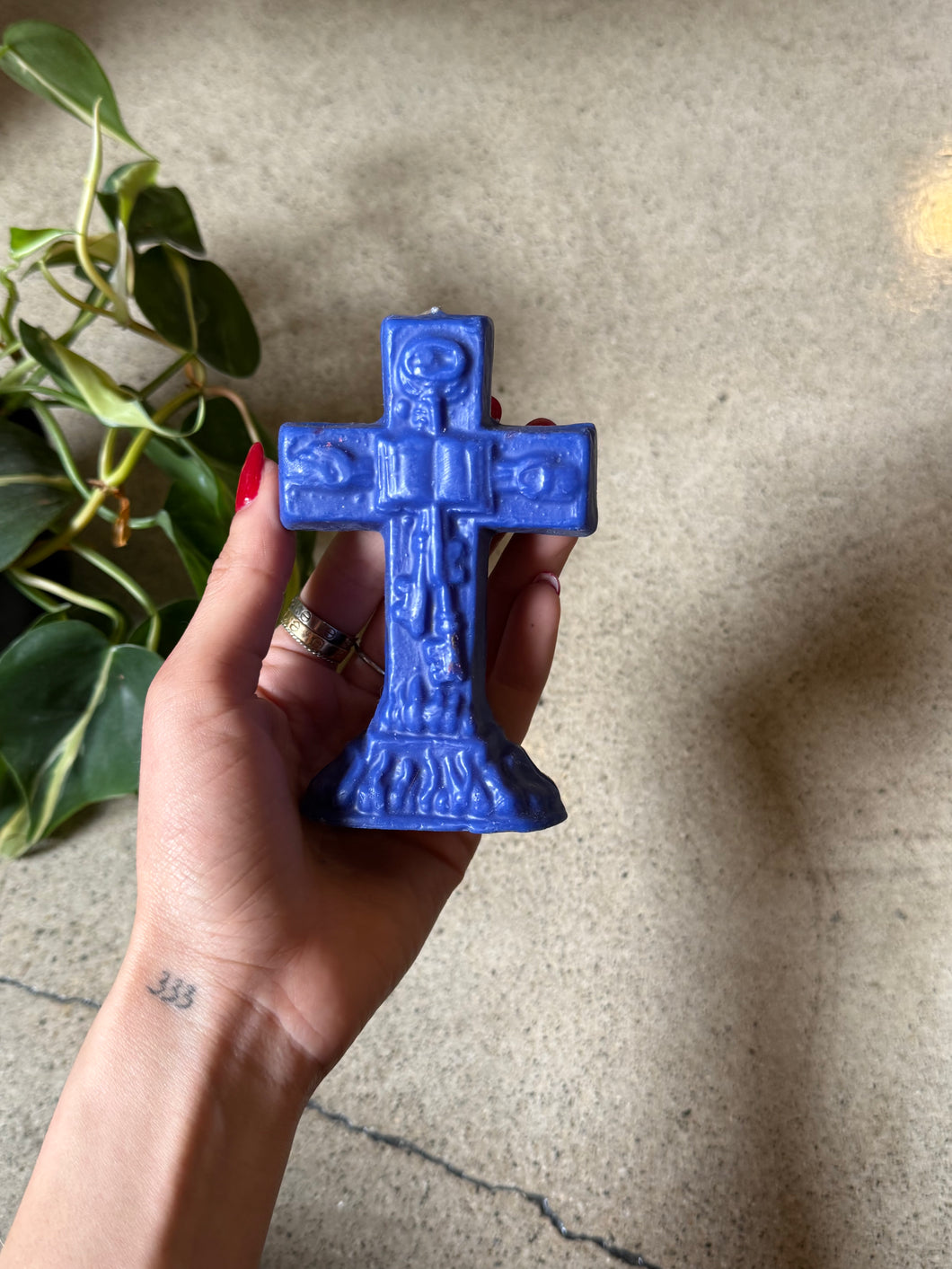 Cross candle Candle - Blue