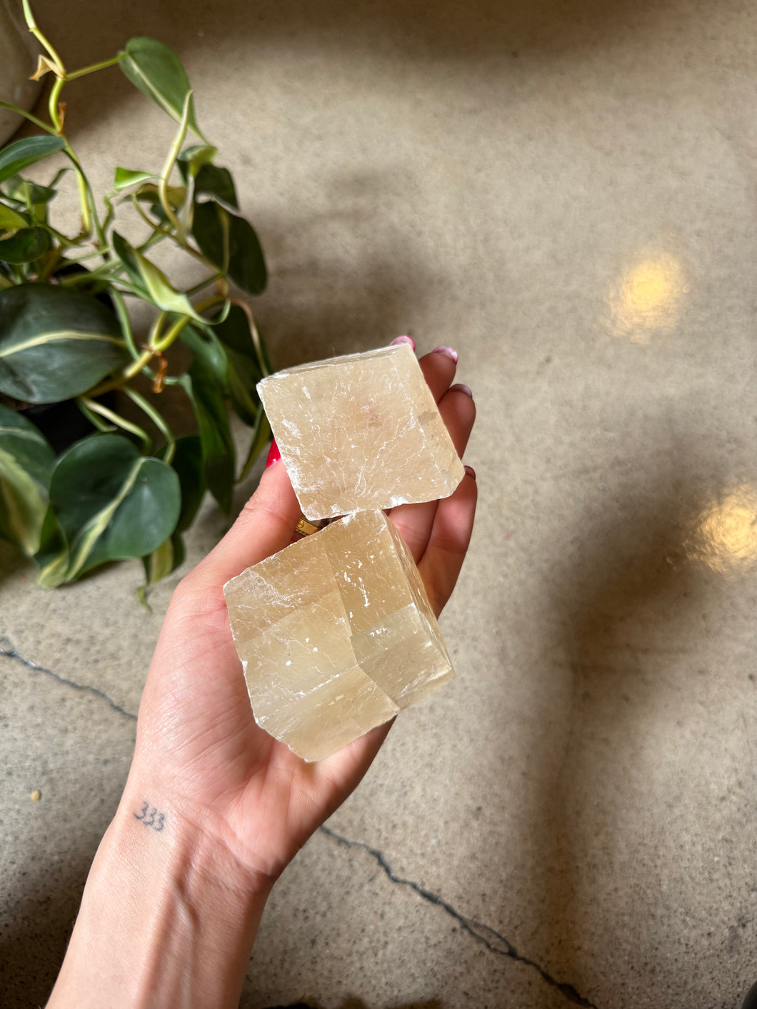 Raw Honey Calcite Medium Cube - Medium