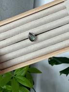 Labradorite Silver & Platinum Crystal Ring Size 5 from Madagascar