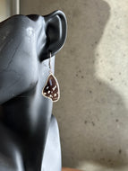 Mexican Blue Wing Butterfly Silver & Platinum Crystal Earrings