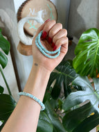 Larimar Crystal Bracelet - Small Beads (Peace, Clarity, Wisdom, Communication)