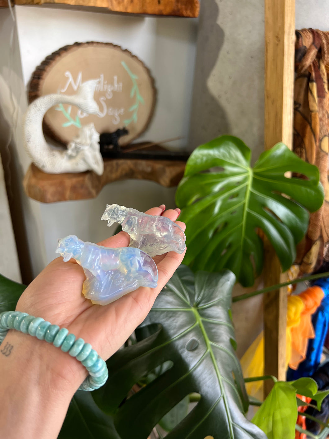 Opalite Tiger Crystal Carving