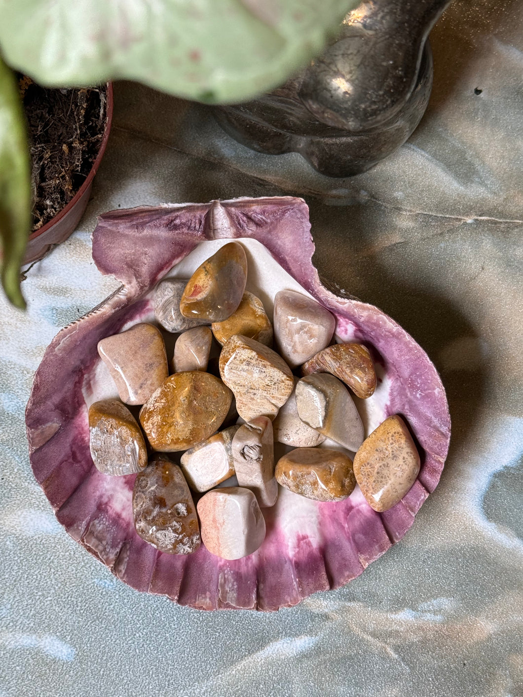 Coral Jade Crystal Tumble