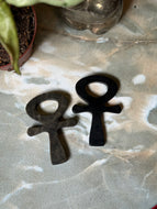 Obsidian Sheen Ankh Crystal Carving