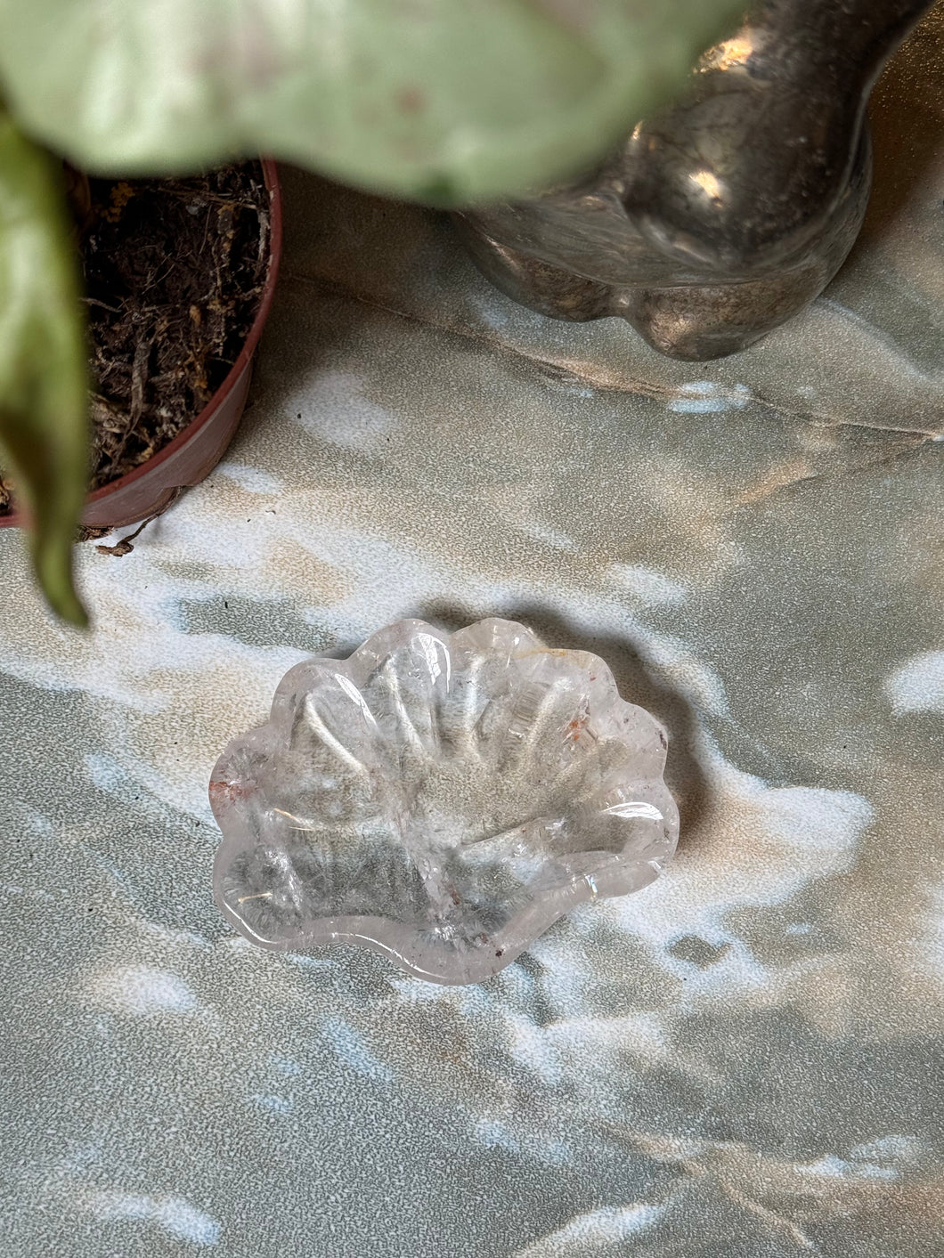 Clear Quartz Shell Bowl