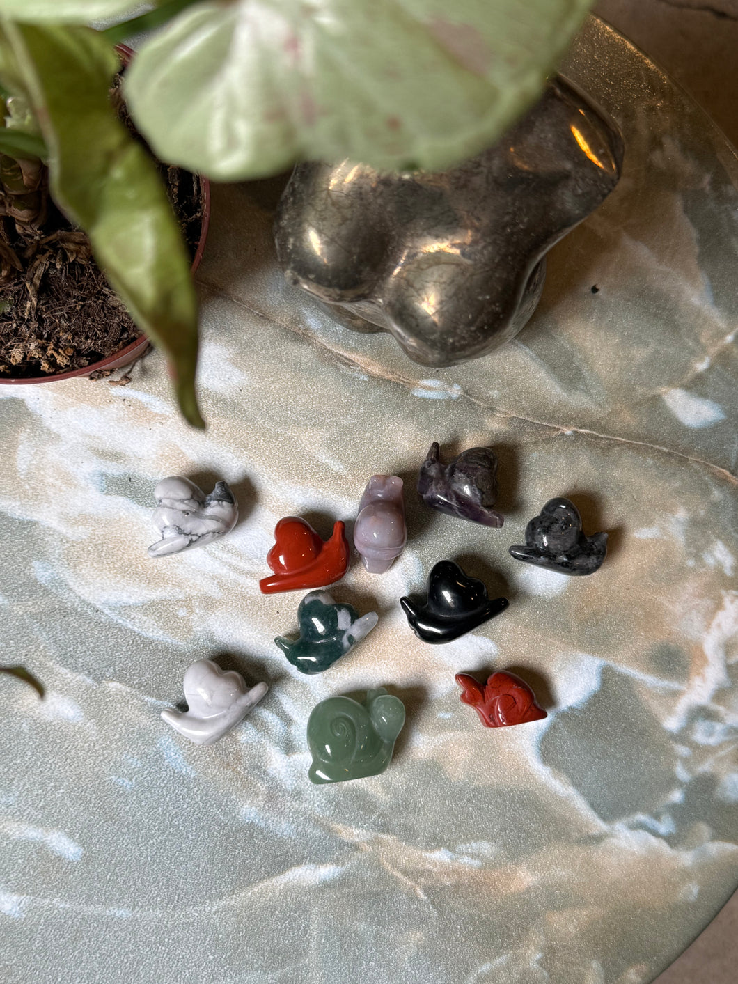 Intuitively Picked Small Snail Crystal Carving