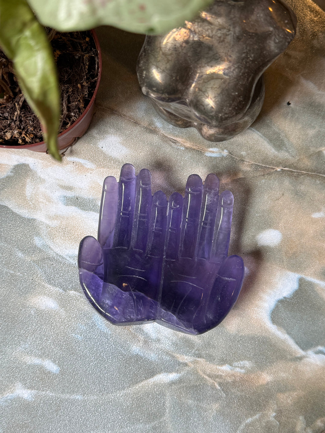 Purple Fluorite Hand Bowl