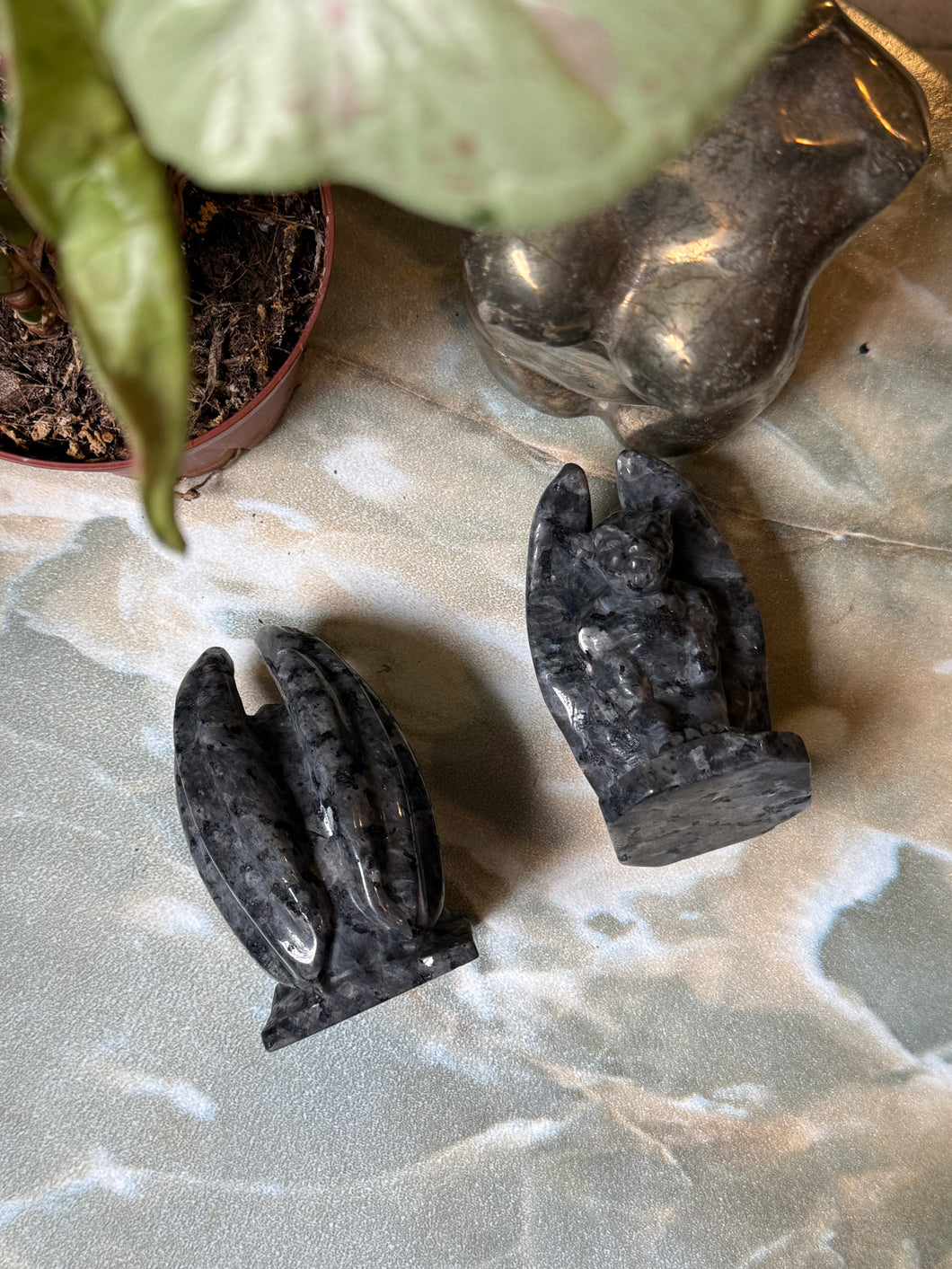 Larvikite Gargoyle Crystal Carving