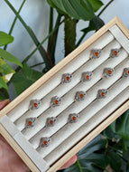 Carnelian Silver & Platinum Crystal Ring from Brazil