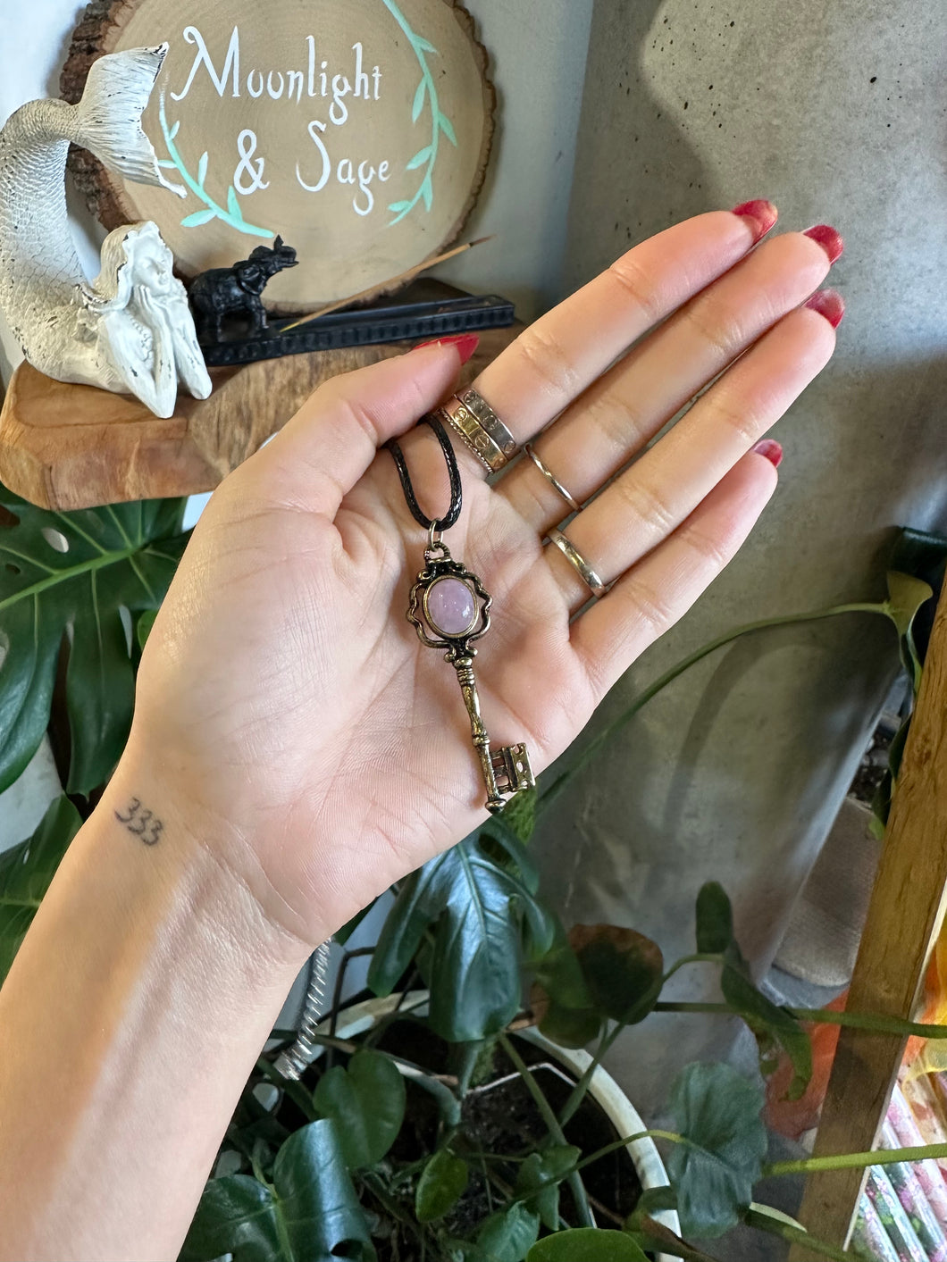 Kunzite Key Necklace