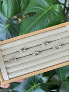 Moonstone and Labradorite Silver and Platinum Ring From Sri Lanka / Canada
