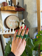 Green Agate Crystal Ring