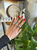 White  Agate Crystal Ring