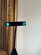 King Turquoise Silver & Platinum Crystal Earrings from Arizona