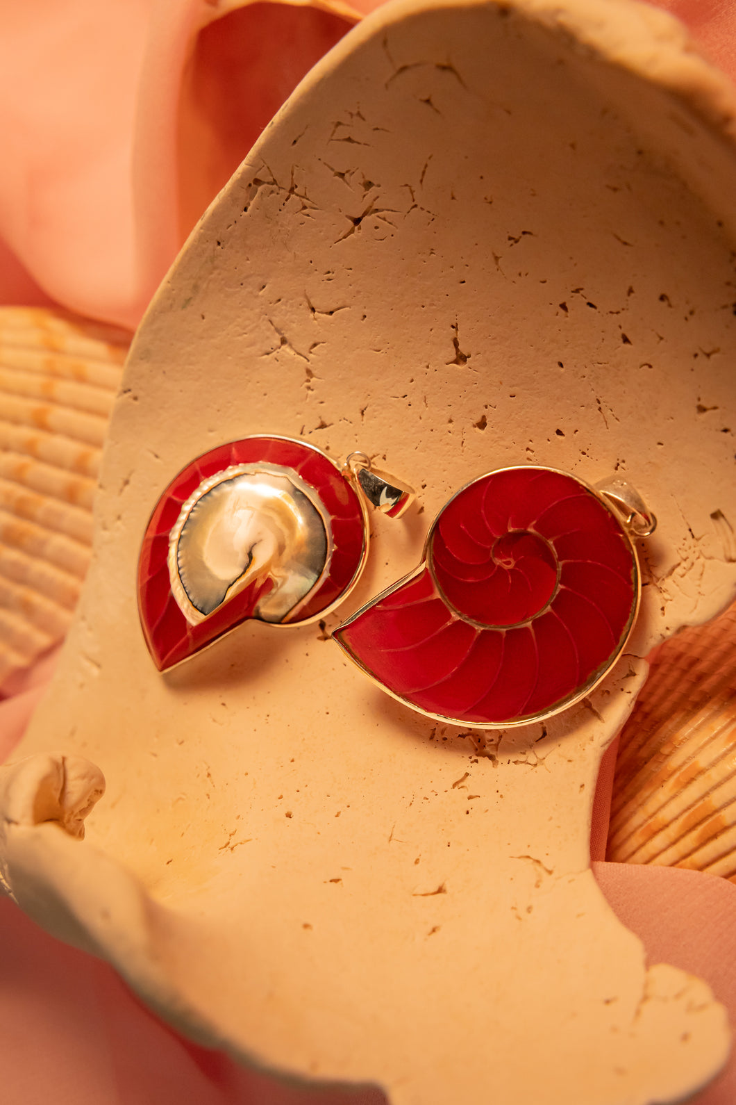 Medium Red Enchanted Vanessa Shell  Necklace