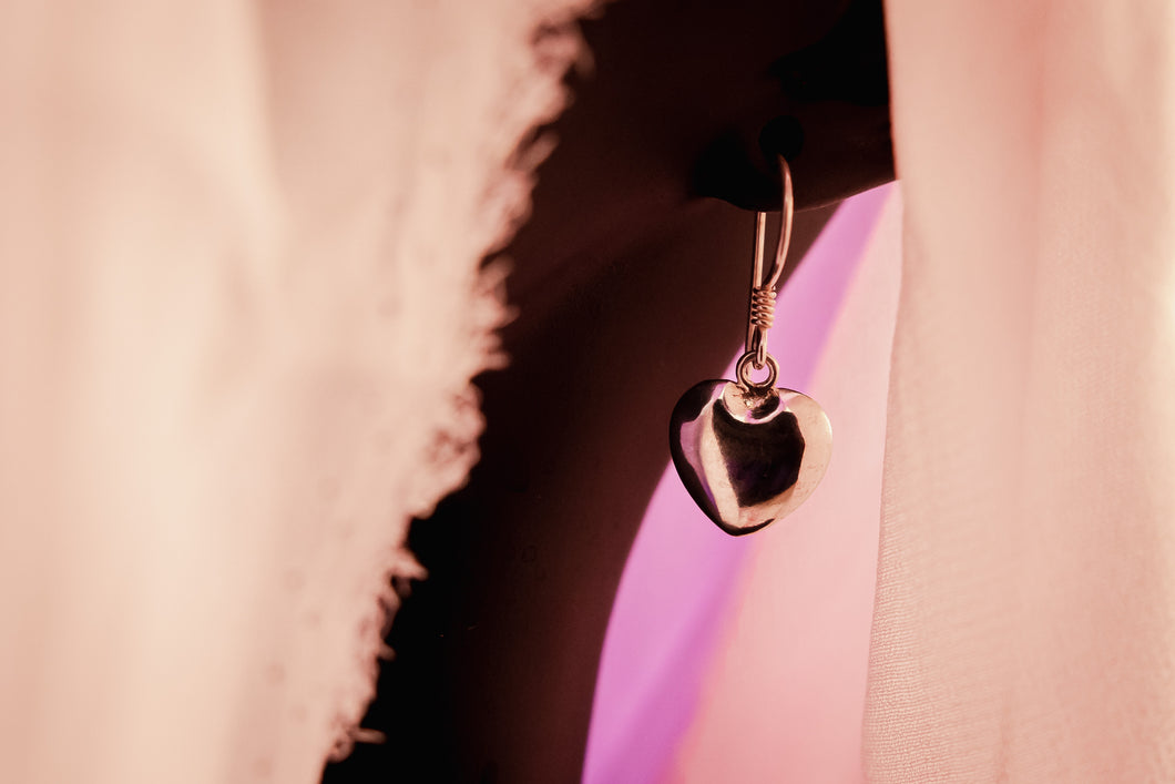 Enchanted Silver Heart Earrings