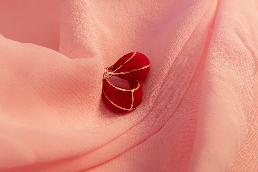 Enchanted Red Resin Earrings