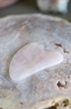 Load image into Gallery viewer, Enchanted Mirror Mirror Glamour Rose Quartz Gua Sha Crystal Carving - Enchanted by Anastasia
