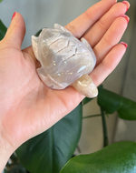 Flower Agate Turtle Crystal Carving