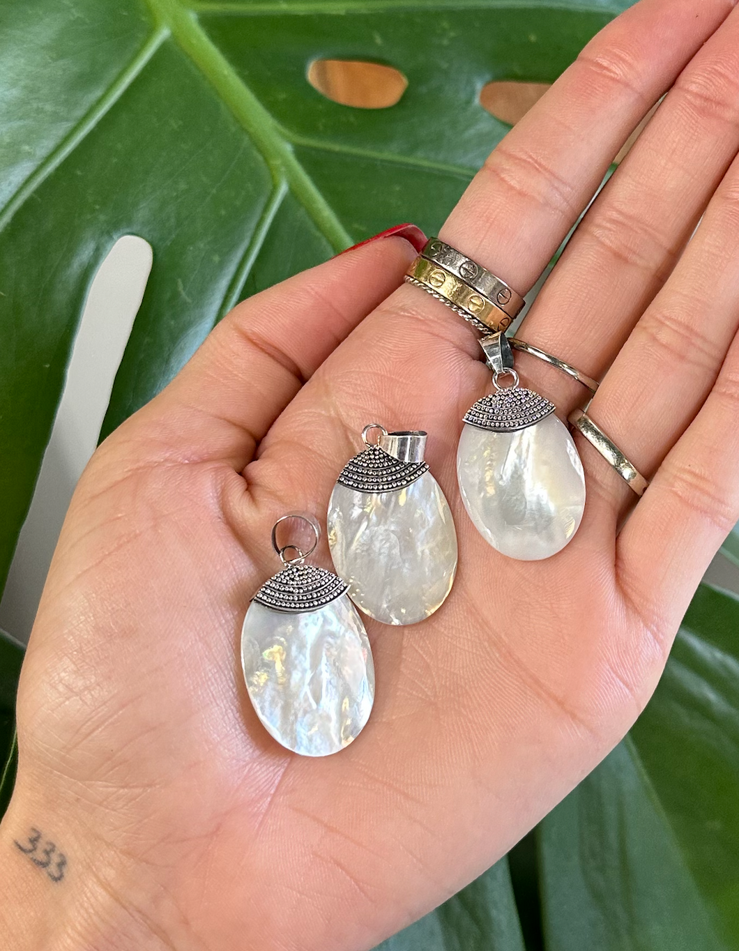 Oval White Shell - Enchanted Into the Depths Siren Pendant Vanessa Necklace