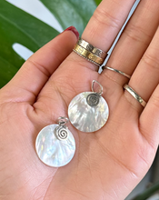Load image into Gallery viewer, Round White Shell with Swirl Charm - Enchanted Into the Depths Siren Pendant Vanessa Necklace
