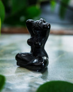 Posed Goddess Figure- Black Obsidian