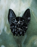 Black Obsidian Bat Skull Crystal Carving