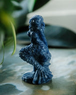 Blue Aventurine Mermaid on Rock Crystal Carving