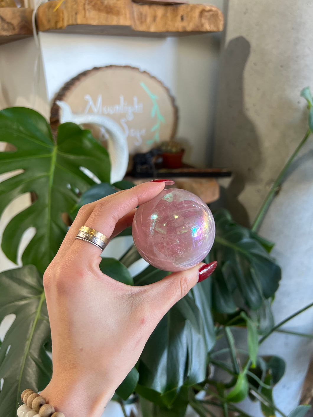 Aura Rose Quartz Sphere