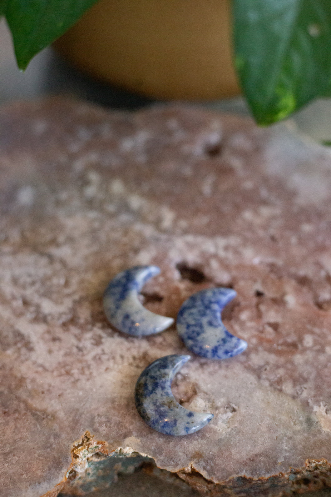 Blue Vein Crescent Moon Crystal