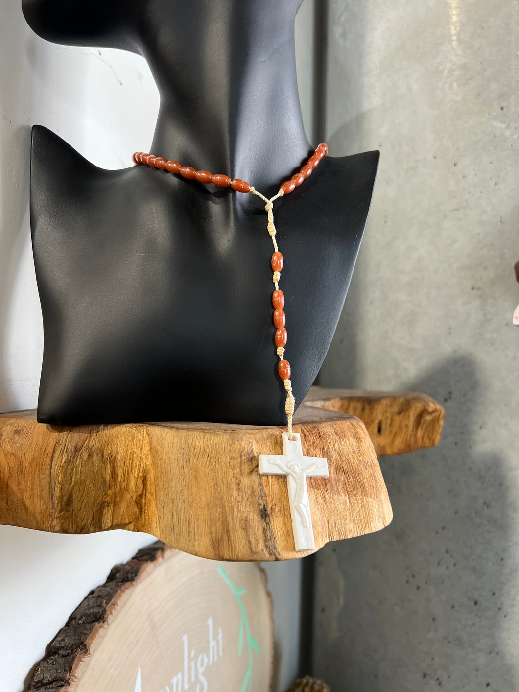 Orange Red Vintage Rosary Beads