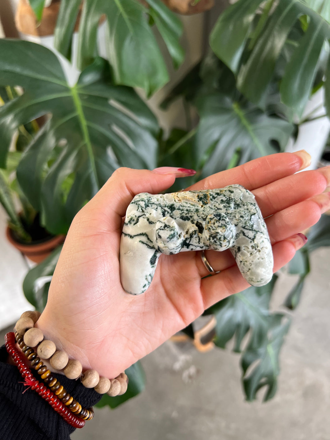 Moss Agate Crystal Video Game Controller - (LOW IN STOCK)