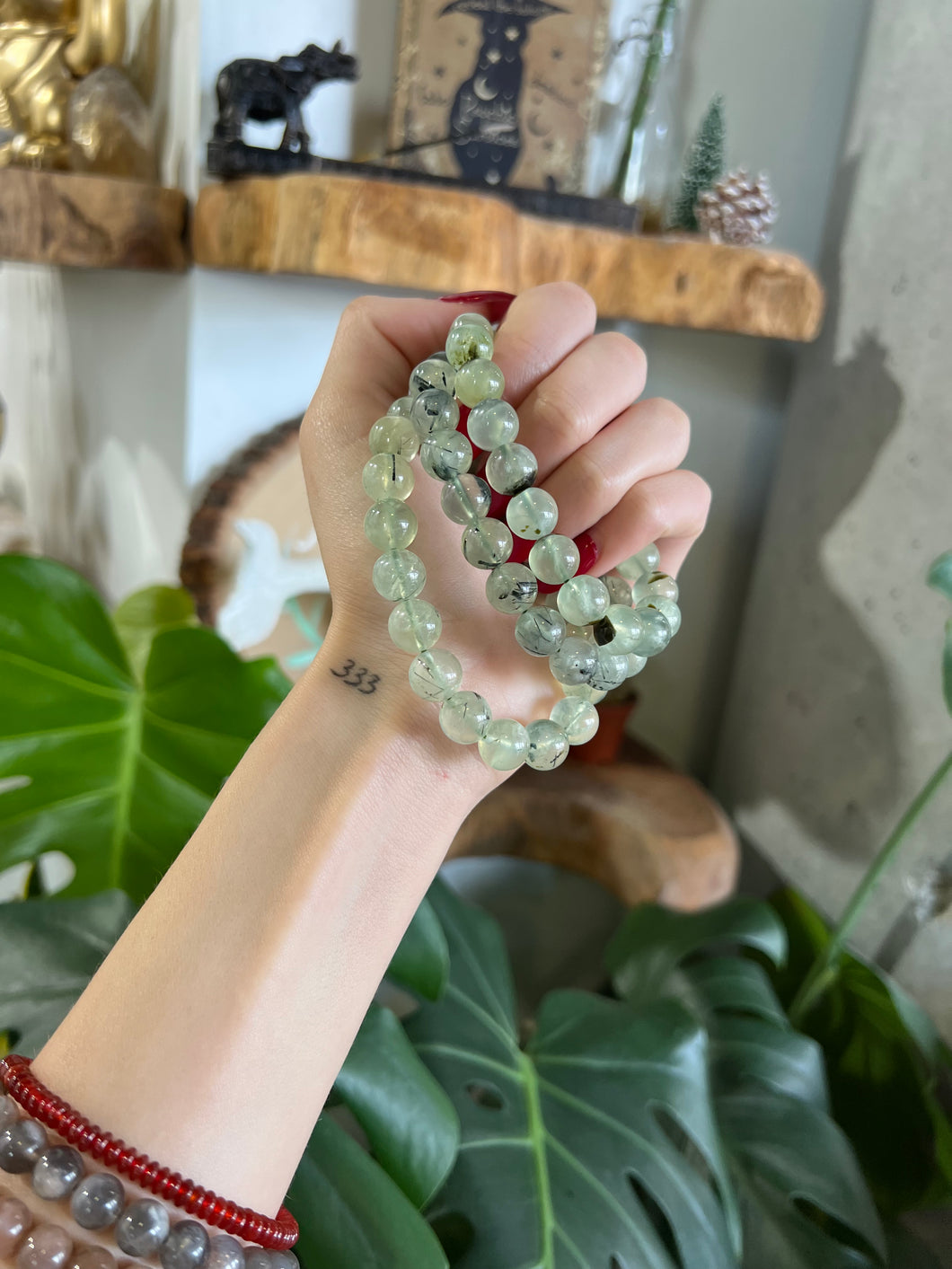 Prehnite Crystal Bracelet - Large Beads