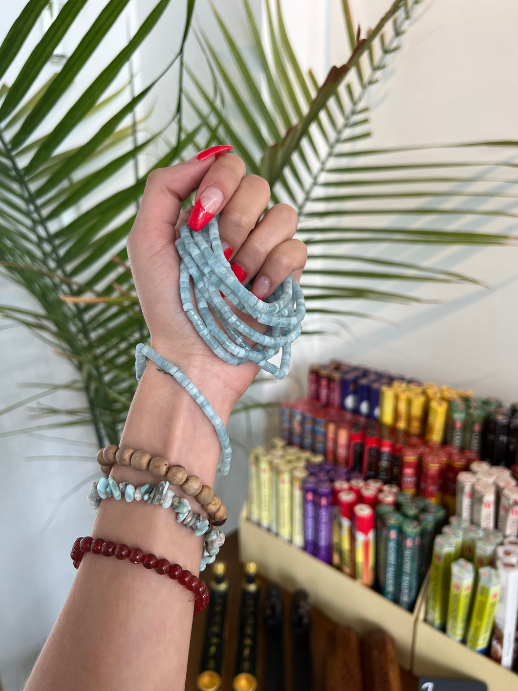 Aquamarine Gemstone Bracelet - Small Beads