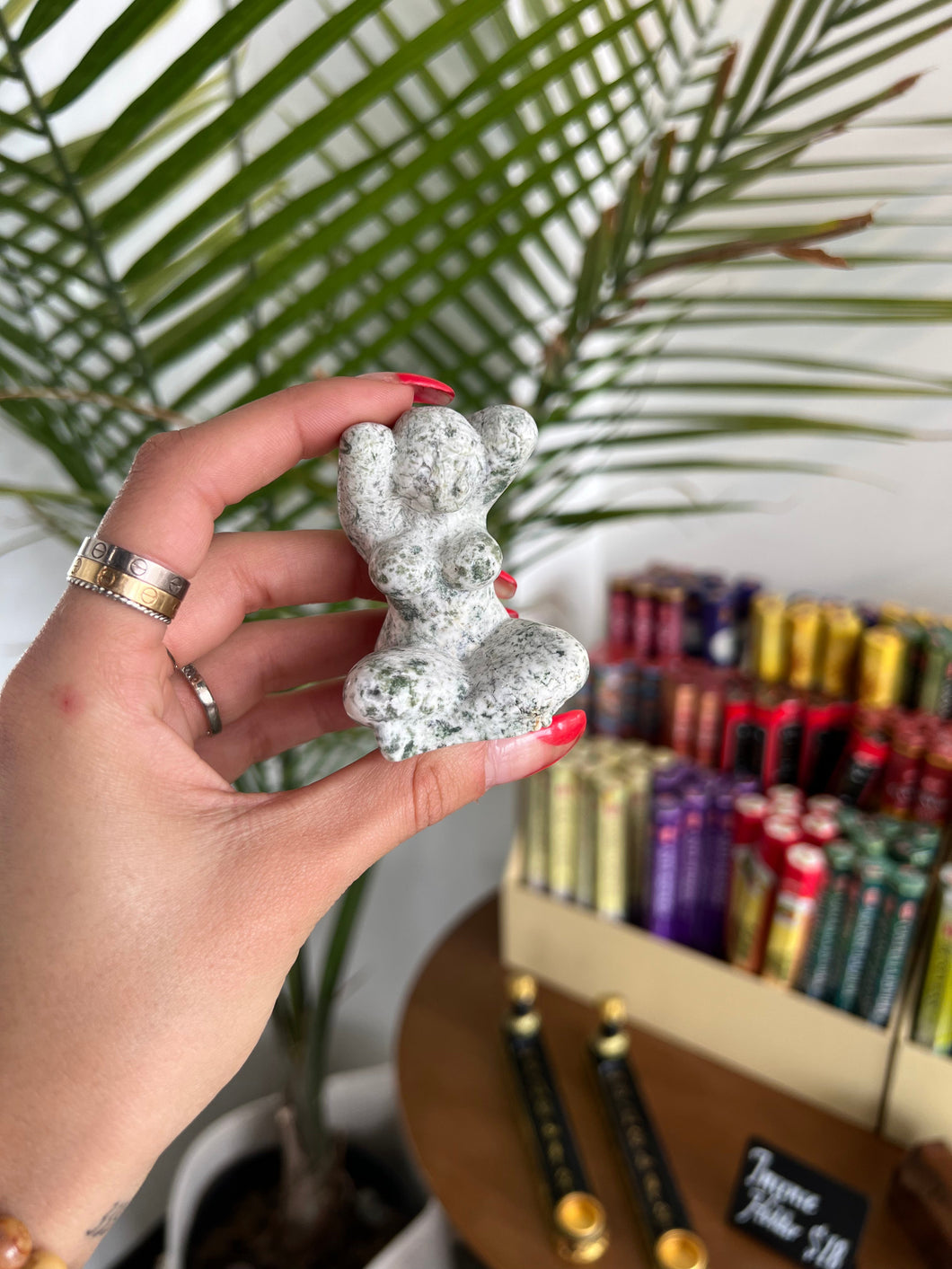 Posed Goddess Figure  - Moss Agate