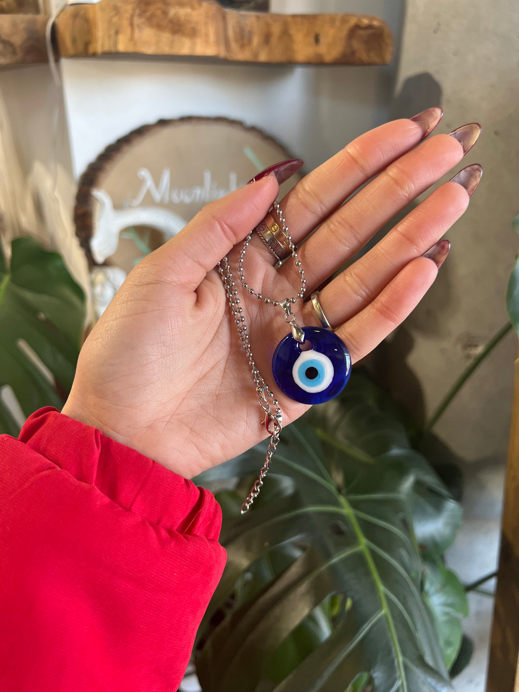 Evil Eye Necklace with Ball Chain