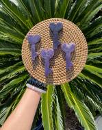 Lepidolite Key Crystal Carving.