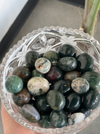 Moss Agate Crystal Tumble