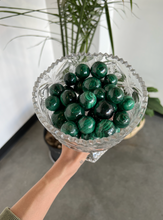 Load image into Gallery viewer, Malachite Crystal Sphere Medium
