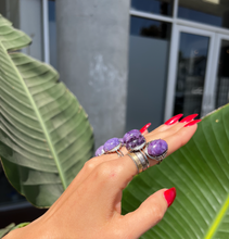 Load image into Gallery viewer, Charoite Sterling Silver Adjustable Ring
